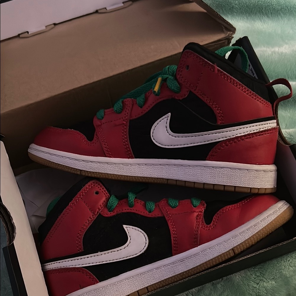 Nike Red and Black High-Top Sneakers